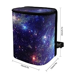 Renewold Car Trash Can with Zipper Lid, Galaxy