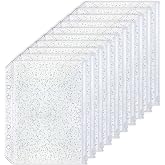 10pcs A5 Cash Stuffing Envelopes Zipper Clear Glitter PVC Binder Pockets | 6 Hole Zip Sleeves Loose Leaf Pouches for 6 Ring Binder Planner Accessories (A5 5.91" x 8.19")