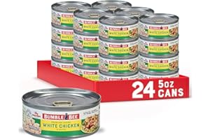 Bumble Bee Premium White Chicken, Chunk in Water, 5 oz Can (Pack of 24)- 13g Protein per Serving - Gluten Free, Keto Friendly