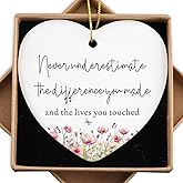 Thank You Gifts for Women Appreciation Gifts for Employee Never Underestimate The Difference You Made Ceramic Ornament Retirement Going Away Farewell Gift for Coworkers Teachers Nurses Employee Boss