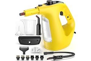 LyriFine Handheld Steam Cleaner for Home, 1400W Pressurized Steamer Cleaner &13 Accessories, 10S Warm Up &Steam Lock, 450ml Steam Cleaner Handheld, Hand Held Steamer for Cleaning Tile Grout Car Shower