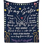Mubpean Sisters Gifts from Sister Blanket 60"x50", Sister Birthday Gifts, Gift for Sis-TER, to My Sisters Present, Christmas Birthday Party Ideas Decoration Throw Blankets for Girls Women Big Sis