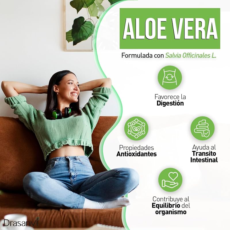 Aloe Vera Drasanvi Nutrabasics Extracto Natural Apoyo Digestivo 60 Comp