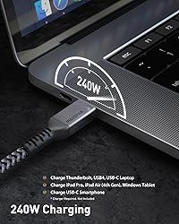 Maxonar [2 Pack 6.6Ft] Thunderbolt 4 Cable, 240W