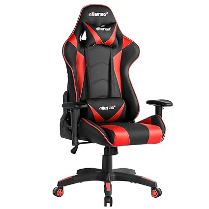Merax Pp033082jaa Gaming High Back Computer Ergonomic Design Racing Chair 27 6 Lx 27 6 Dx 52 4 H Red