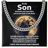 KOLSTRAW Birthday Gifts For Son From Mom and Dad, Necklace To My Man, Cuban Link Chain with Message Card and Box
