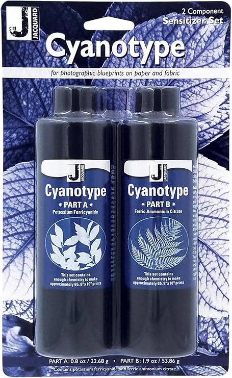 Jacquard Cyanotype Sensitizer Sun Printing Kit - Includes Sensitizer, 10 Transparency Sheets & Foam Brush For Fabric & Paper