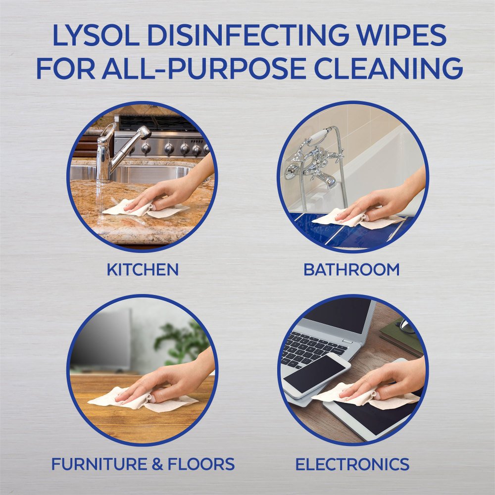 Lysol Disinfecting Wipes, Lemon & Ocean Breeze, 320ct (4x80ct) - Image 6