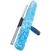 Unger Professional 14" Window Squeegee and Scrubber | 2-in-1 Window Cleaning Tool, Flip-to-Switch Design, Streak-Free Results, Reusable Microfiber Sleeve