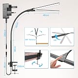 Hensam Desk Lamp 80cm Double Head Clip On Dimmable Eye-Caring 5 Color Modes view 7