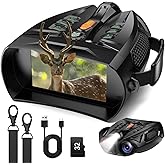 JDZ Night Vision Goggles, 4K Night Vision Binoculars for Adults, 4" HD Screen, 2600FT Long Range, 10X Zoom, 5000mAh Battery, 32GB Card, 7 Levels Infrared Night Vision for Hunting Camping Outdoor
