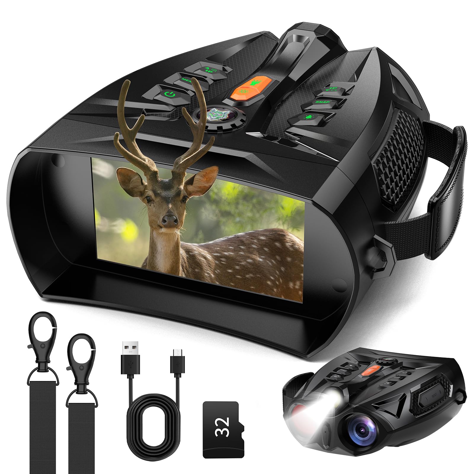 Photo 1 of JDZ Night Vision Goggles, 4K Night Vision Binoculars for Adults, 4" HD Screen, 2600FT Long Range, 10X Zoom, 5000mAh Battery, 32GB Card, 7 Levels Infrared Night Vision for Hunting Camping Outdoor
