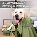 PETTOM Dog Towels 2 Pack Microfiber with Pockets Grey Green view 7
