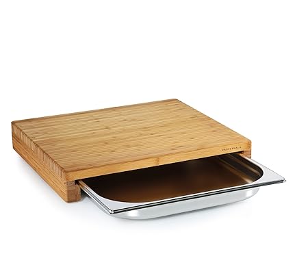 Zassenhaus 54132 Brown Bamboo Chopping Board With Tray 39 5 X 35 X