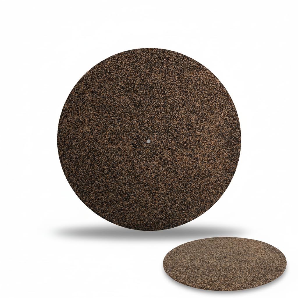 Dpofirs 12in Cork Turntable Mat, Non-Slip Anti-Static Slipmat for LP Records, Reduce Noise for Home Turntables DJ & VJ Decor & Equipment