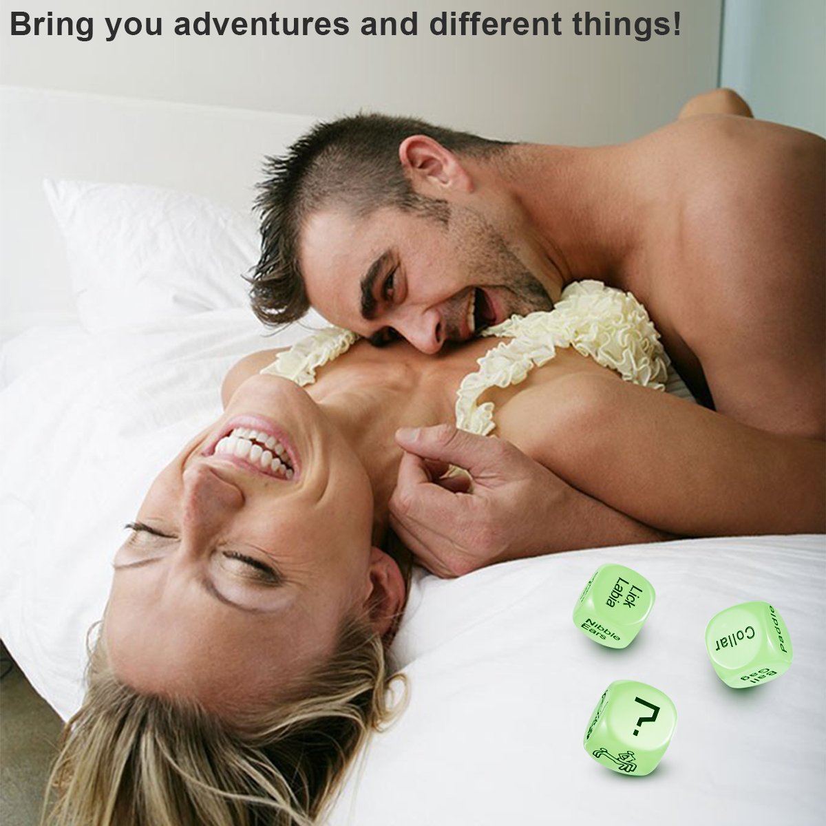 SEXY SLAVE Sex Dice for Couples - Glow in the Dark Spicy Dices with 3 Levels Up for Beginners or Advanced Players,Set of 3,Large Size