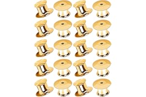 DUFEIMOY 20Pcs Metal Locking Pin Backs, Pin Locks Keeper Clasp, Pin Backs with Storage Case for Brooch Enamel Lapel Hat Badge, Gold