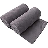 JML Extra Large Bath Towels, Microfiber Bath Sheet Towels for Body, 2 Pack 35" x 70", Oversized, Soft, Super Absorbent, Fast Drying, Perfect forSauna, Shower, Sport, Fitness, Yoga, Grey