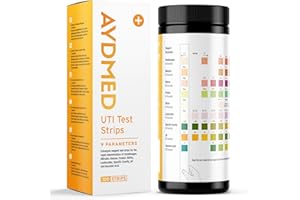 AIDTEQ 100 x AYDMED 9-in-1 UTI Test Strips | 9 Parameter Urine Test Strips for Leukocytes, Nitrite, Specific Gravity, pH, Protein, Urobilinogen, Bilirubin, Ketone & Ascorbic Acid | FSA & HSA Eligible