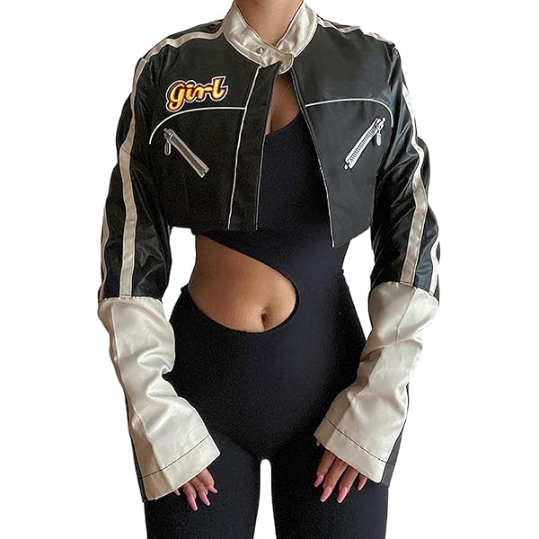 Amazon.com: Women Y2k Cropped Jacket Short Grunge Vintage
