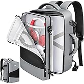 Deegotech Carrying Backpack Compatible with PS5/PS5 Pro, Protective Travel Case Compatible with Playstation 5 Console, Disc, Controllers, Accessories and 15.6" Laptop, Water-resistant Game Bags, Gray