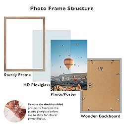 JCJMY 15x21.25 Puzzles Frame Rustic Brown, Wall