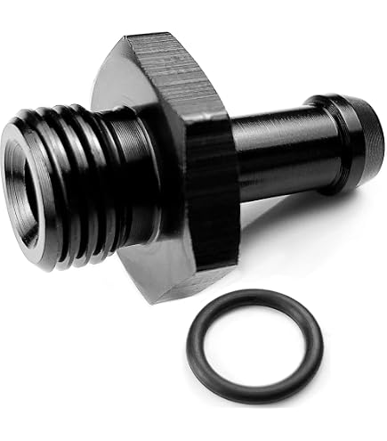 Podavelle 4AN -4 ORB O-ring Seal Boss Port Plug Fitting Block Off Adapter Aluminum Black, Pack Of 2