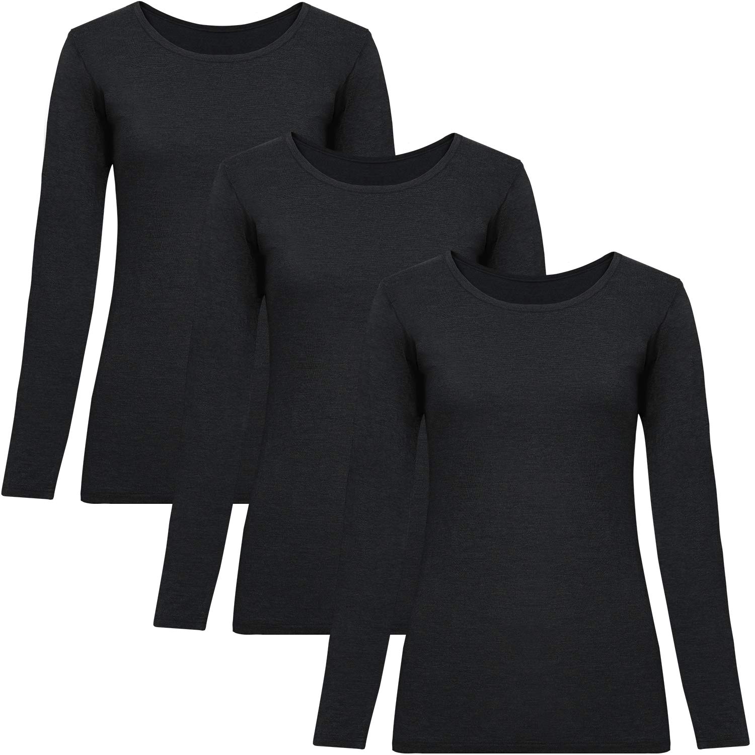 [fun.] Teijin Warm Inner 3-Piece Set, Crew Neck, Women's, Warm Warm, Cold Protection