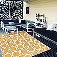 Santex Reversible Outdoor/Indoor Plastic Straw Rugs Waterproof Portable Mat Easy to Clean Outdoor Patio Mat,Perfect for Garde