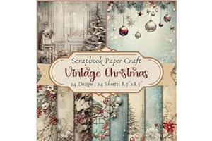 Vintage Christmas Shabby Chic Scrapbook Paper Craft Pad: 24 Nostalgic X'mas Designs, 24 Double-Side Sheets. 8.5"x8.5 Size Scr