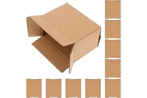 Ipetboom 10pcs Small Kraft Corrugated Shipping Boxes 14.5x8.5x10.5cm for Moving Packing Mailing Storage