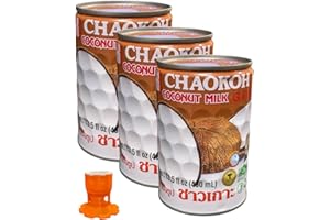 Nrombox Coconut Milk By Chaokoh -13.5 Oz - No Guar Gum, No Preservatives , 10-14% Coconut Milk Fat, Unsweetened | Premium, Canned Coconut Milk From Thailand, Lactose Free, Non Dairy Vegan Milk(pack Of 3)