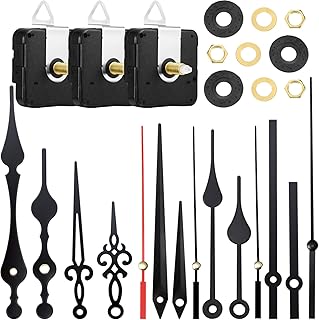 3 Stück Hoch Drehmoment Lange Welle Uhrwerk Bewegung Mechanismus Quarz Uhr Motor Kit mit 5 Verschiedenen Paaren Hände Uhr Reparatur Teile Ersatz Zubehör