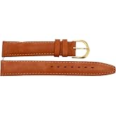 High Quality 18mm Brown Padded Suede Genuine Leather Watch Band Strap