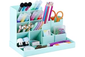 Cute Vertical Pen Organizer, Kawaii Desk Organizer Pen Holder Stationery, Marker Pencil Storage Caddy Tray for Office, School