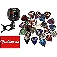 Fender Clip-On Tuner Bundle with Fender Picks Sampler and Fender Play Online Lessons