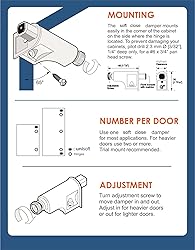10 Pack Rok Hardware Soft Close Damper for Cabinet