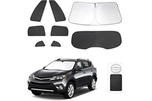 LHFLIVE 8PCS Windshield Sun Shade Custom Fit for 2013-2018 Toyota RAV4 Accessories Foldable Sunshade Side Rear Window Shade Cover Full Set Privacy Protection Keeps Car Cool