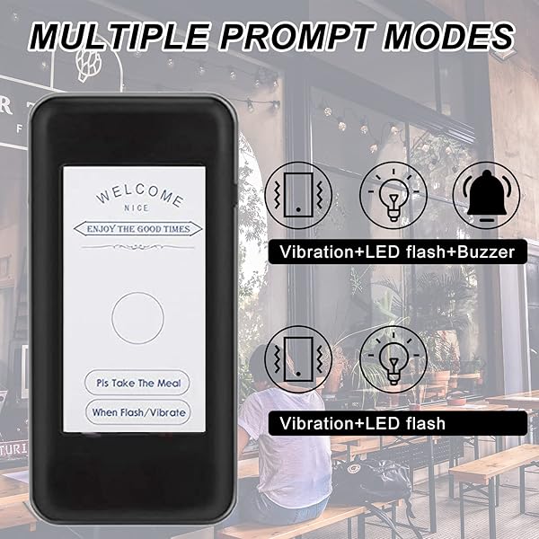 RESTAURANT PAGER SYSTEM, 16 WIRELESS BUZZERS FOR RESTAURANT, SET WITH VIBRATION, FLASHING AND BUZZER, PAGERS FOR RESTAURANTS, CHURCH, HOSPITAL, BAR, HOTEL,TRUCK,NURSERY, COFFEE SHOP (BLACK)