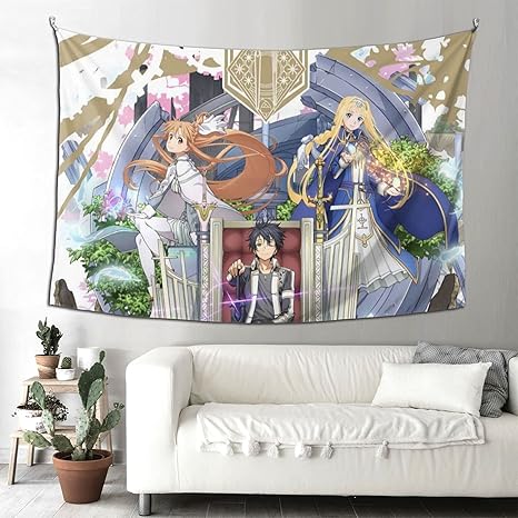 Amazon Co Jp 人気 ソードアート オンライン 2 北欧ins風背景布 タペストリー 壁掛け おしゃれ飾り 売れ行きがよい 壁紙 改造する タペストリー インテリア リビング かっこいい ベッドルーム 枕元 おしゃれ飾り ホーム キッチン