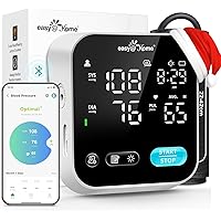 Bluetooth Blood Pressure Machine for Home Use – Easy@Home Smart BP Monitor with Free MyHeartPal App, Automatic Blood Pressure