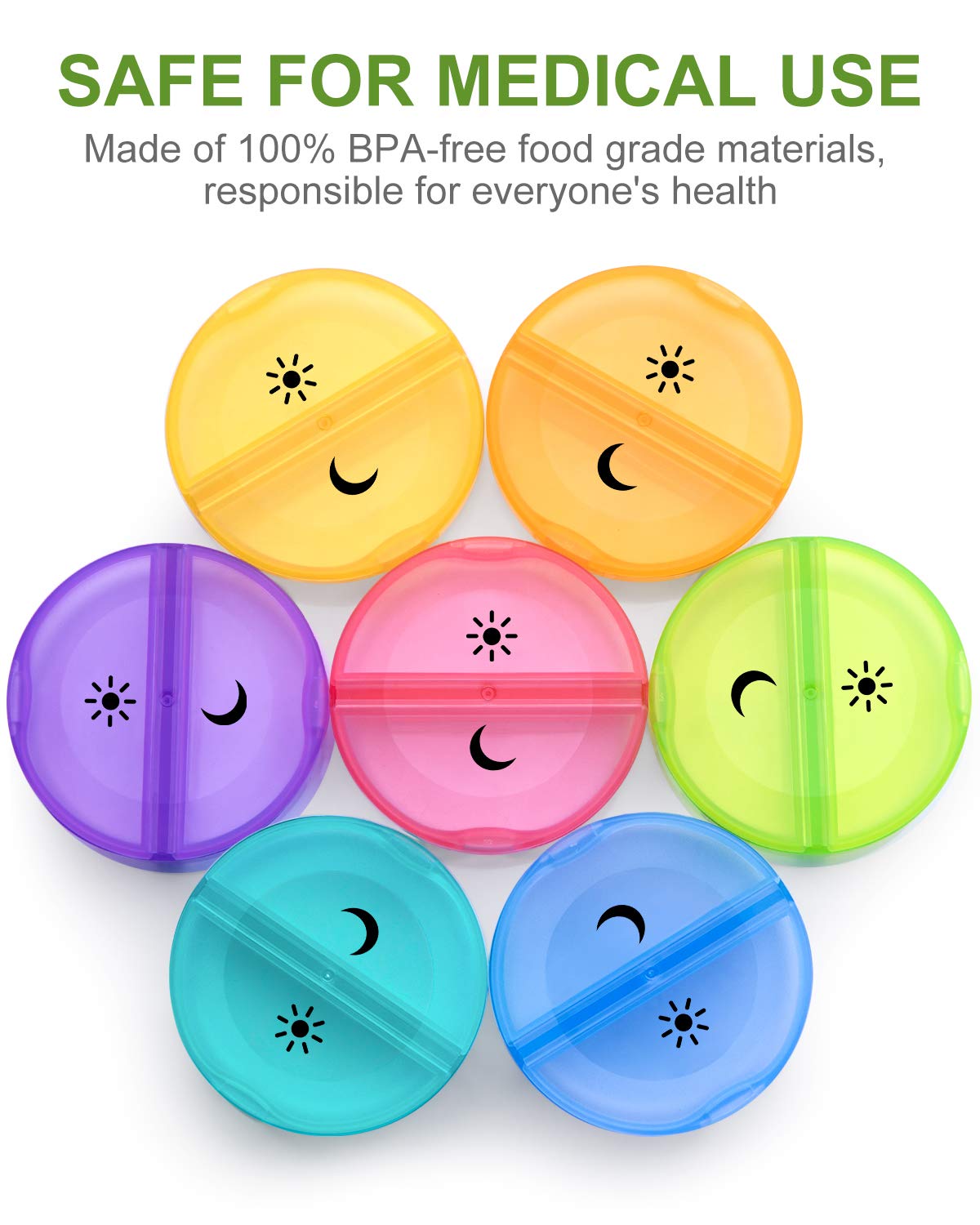 Barhon Monthly Pill Organizer 2 Times A Day, Extra Large Month Medicine Organizer, Daily Pill Box Organizer 28 Days for Vitamin Fish Oil Supplements (Rainbow)