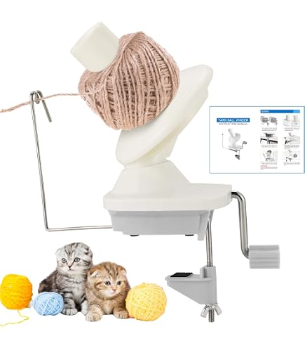 Enrouleur De Pelote à Main Robuste + Kit Pompons 4 Tailles - Accessoire Tricot & Crochet Avec Poignée Métal