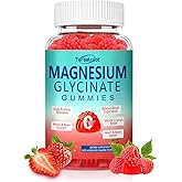 Magnesium Glycinate Gummies 400mg, Sleep & Relaxation Support, Sugar Free Vegan Magnesium Gummies for Adults Magnesium Supplements for Muscle Cramps, Stress Relief, Calm Mood,High Absorption, 60 Count