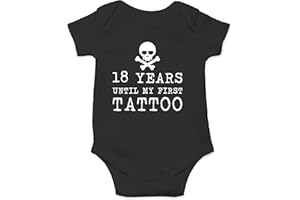 FUNNWEAR 18 Years Until My First Tattoo - Funny Baby Essentials Bodysuit - Newborn Baby Boy Clothes