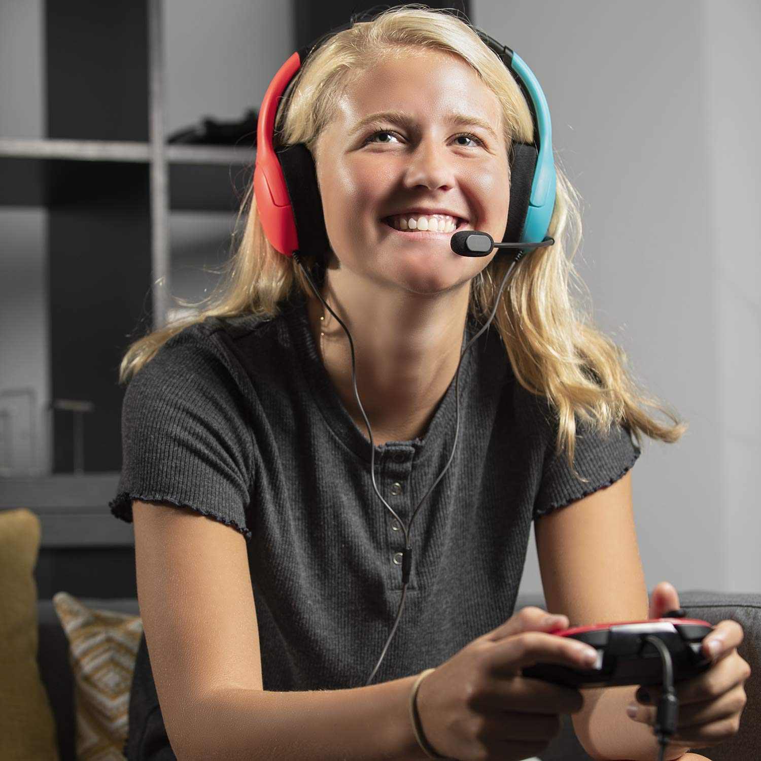 PDP 500-162-NA-BLRD Nintendo Switch LVL40 Wired Stereo Headset Joycon Blue/Red, 500-162-NA-BLRD - Nintendo Switch: Video Games