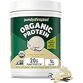 Purely Inspired Plant-Based Protein Powder for Men & Women, Creamy French Vanilla (16 Servings) - Vegan & Organic - 20g of Pea Protein Powder for Smoothies & Shakes - Dairy-Free, & Gluten-Free