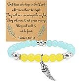 Bible Verse Beads Bracelets Inspirational Christian Gifts Religious Thank You Gifts Christmas Graduation Present Scripture Encouragement Beaded Bracelets for Women Daughter Sister Stretch Jewelry