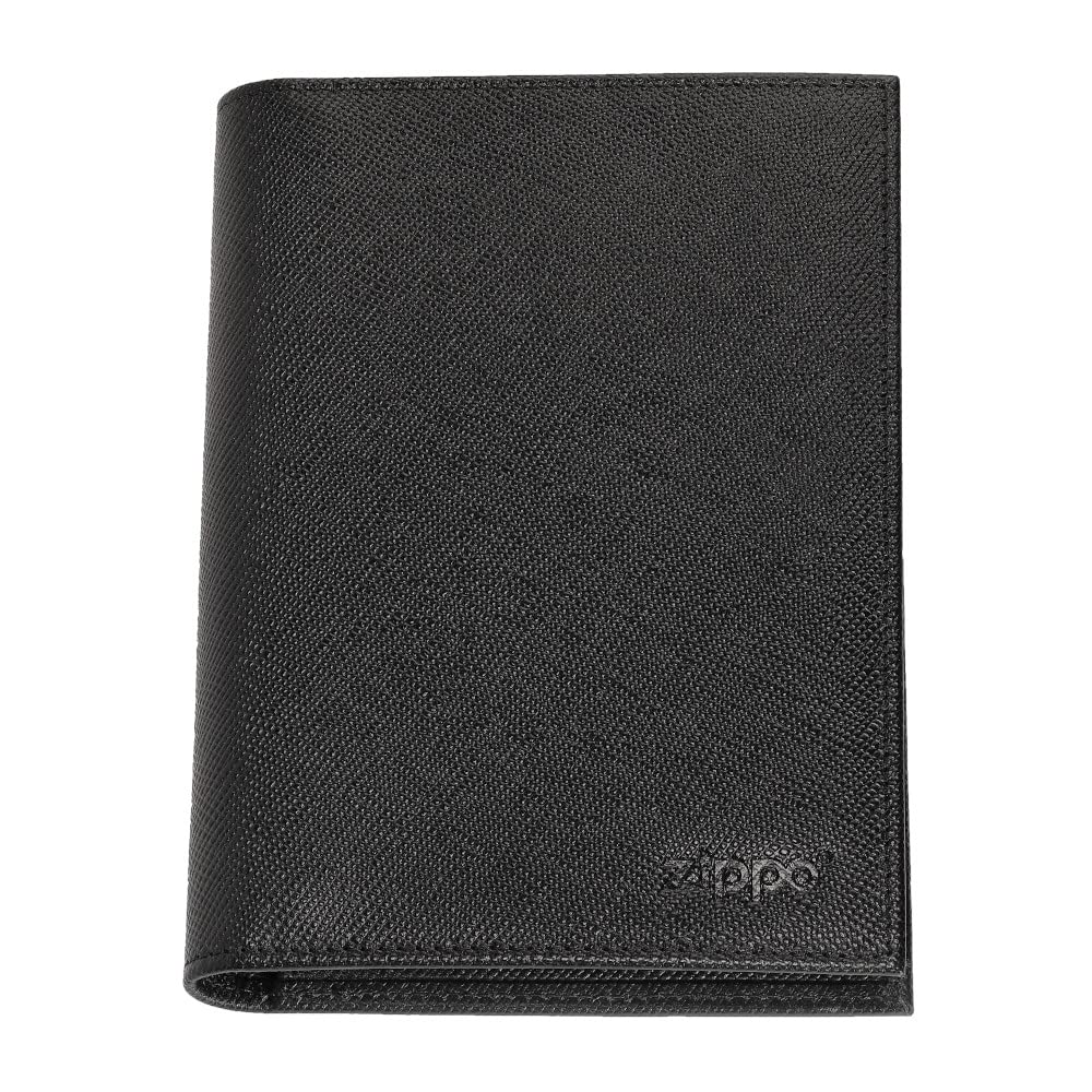 Zippo - Purse/Wallet for Women and Men, Saffiano Leather, Black, with RFID Protection, Con Compartment, Ideal for Cards and Notes