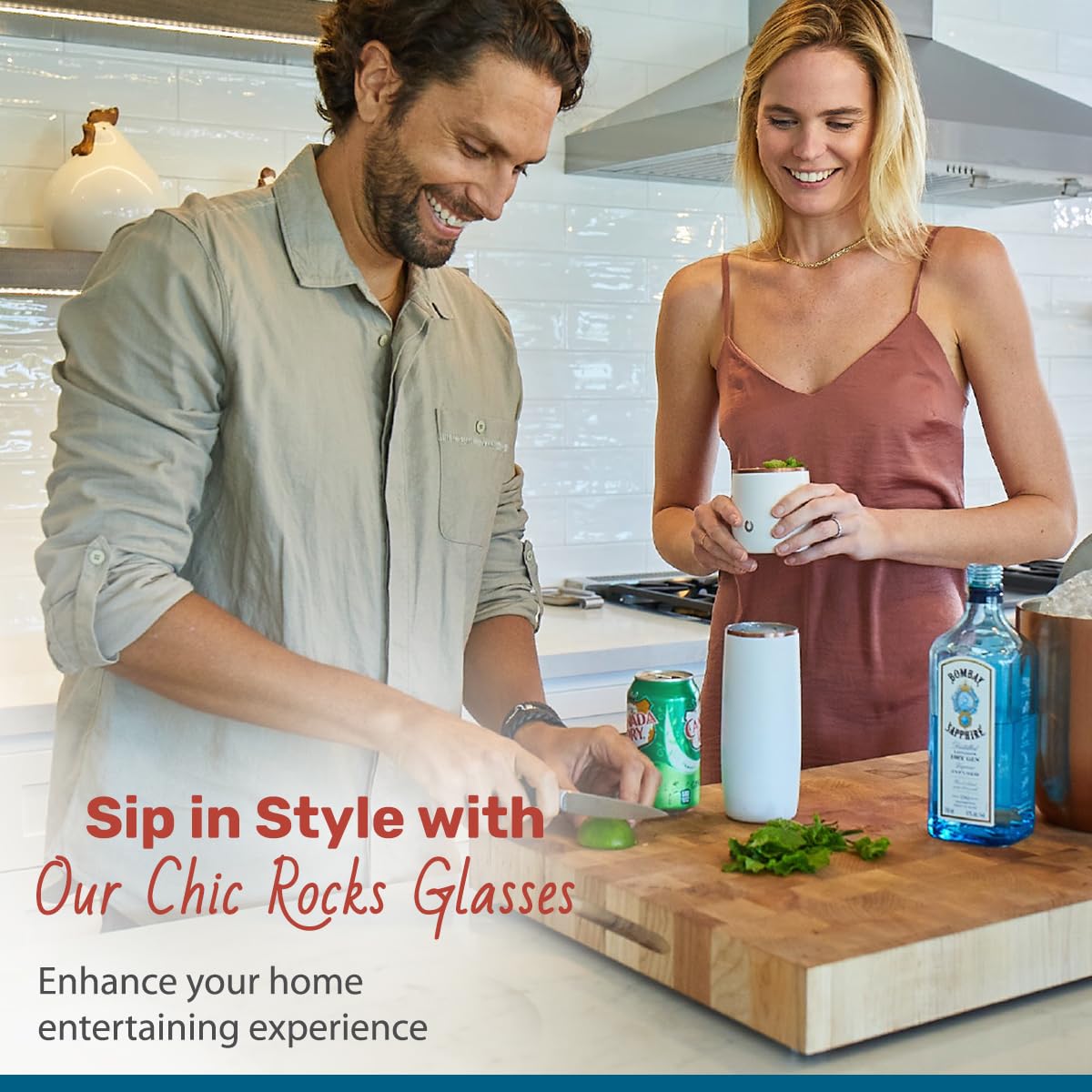 Snowfox Premium Vacuum Insulated Stainless Steel Whiskey Rocks Glass, Set of 2, Old Fashioned, Whiskey, Lowball Glasses, Elegant Home Bartending, Beverages & Cocktails Stay Cold, Black/Gold